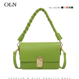 Hot Pink Leather Shoulder Bag for Women High Side Crossbody Phone Purse