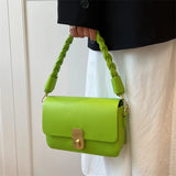 Hot Pink Leather Shoulder Bag for Women High Side Crossbody Phone Purse