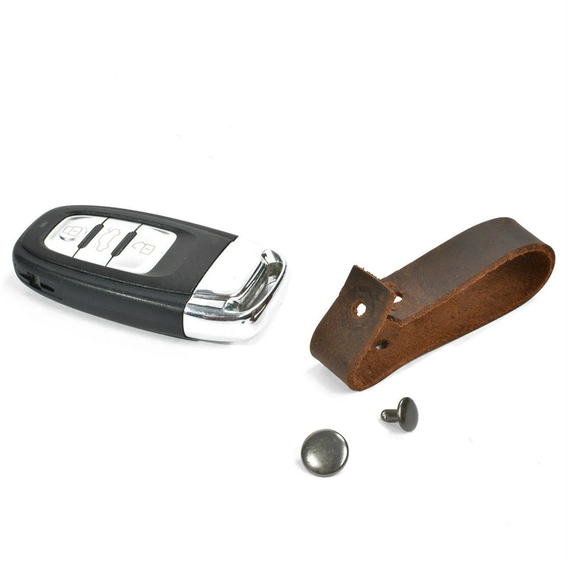Cowhide Leather Key Ring Holder Bag Keychain Pocket for Car Keys Women Men