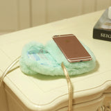 Mini Plush Kids Girls Handbag Pom Pom Shoulder Messenger