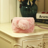 Mini Plush Kids Girls Handbag Pom Pom Shoulder Messenger