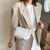 Mini Lace Flower Beads Handbag Sweet Shoulder Bags For Women Crossbody Bag