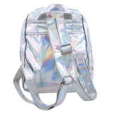 Silver Laser Backpack for Women Girls School Bag