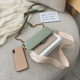Green Mini Leather Crossbody Bag for Women Chain Shoulder Bag