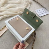 Green Mini Leather Crossbody Bag for Women Chain Shoulder Bag