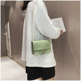 Green Leather Crossbody Bag Chain Shoulder Messenger Lady Travel Purse
