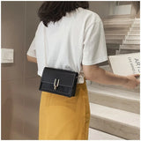Leather Crossbody Bag Women Chain Shoulder Messenger Bag