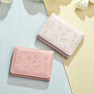 Mini Leather Women Small Wallets Short Purse ID Bag Card Holder Coin Purse