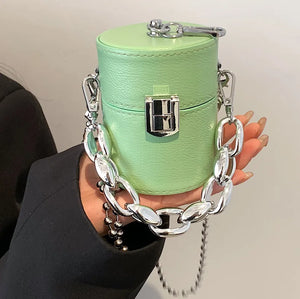 Mini Lipstick Cross Body Bag Chain Shoulder Small Coin Purse Cylindrical