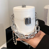 Mini Lipstick Cross Body Bag Chain Shoulder Small Coin Purse Cylindrical