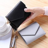 Mini Tassel Wallet Women Purse Short Students Lovely Purse Female Small Wallet