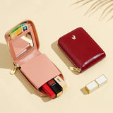 Small Makeup Bag Lipstick Storage Pouch Beauty Case Mirror