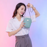 Leather Phone Bag Zipper Wallet Fanny Pack Chain Shoulder Bag