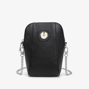 Leather Phone Bag Zipper Wallet Fanny Pack Chain Shoulder Bag
