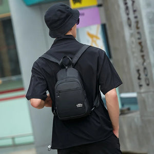 Waterproof Mini Men's Backpack Small Shoulder School Bag Canvas Travel Backpacks