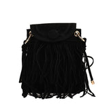 Nubuck Leather Tassel Mini Messenger Bag