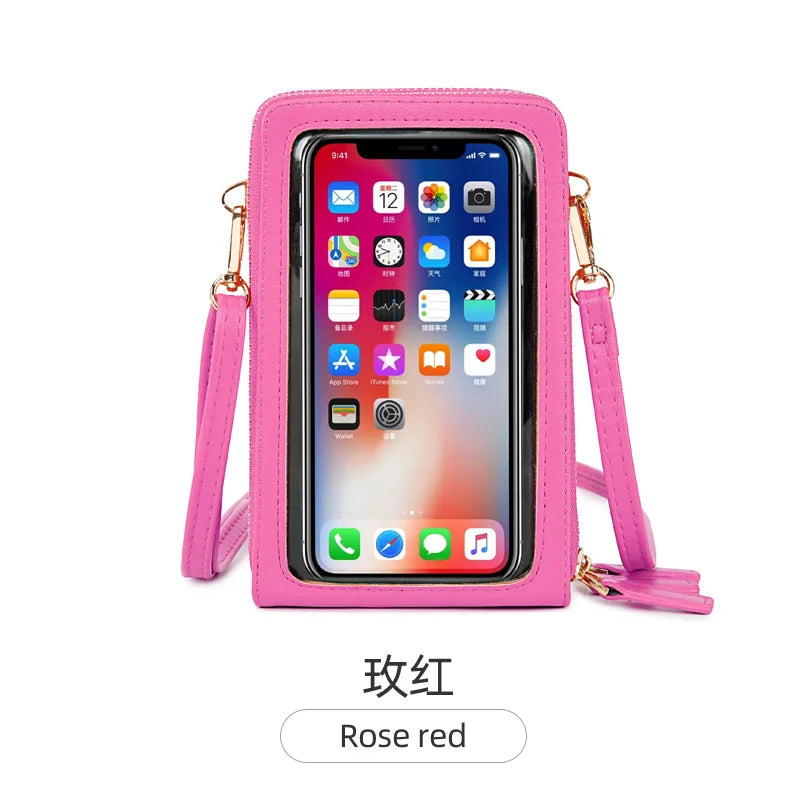 Small Crossbody Bag Women Touchable Cell Phone Pocket Card Purse