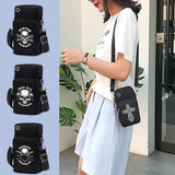 Mini Phone Wallet Outdoor Arm Bag Skull Print Case for iPhone Xiaomi Universal