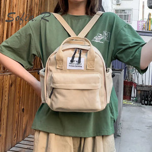 Mini Canvas Schoolgirl Shoulder Messenger Bag