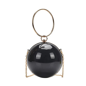 European Round Acrylic Ball Tote Party Wedding Evening Clutch Bag