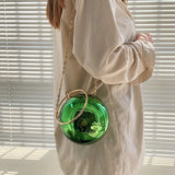 European Round Acrylic Ball Tote Party Wedding Evening Clutch Bag
