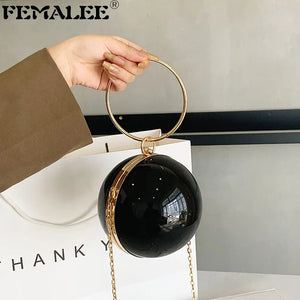 European Round Acrylic Ball Tote Party Wedding Evening Clutch Bag