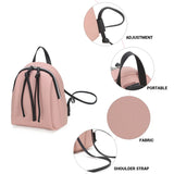 Small PU Leather Backpack Women's Shoulder Bag with Tassel Zipper