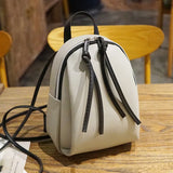 Mini PU Leather Backpack with Tassel Zipper for Women's Small Shoulder Bag