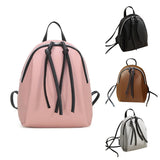 Mini PU Leather Backpack with Tassel Zipper for Women's Small Shoulder Bag