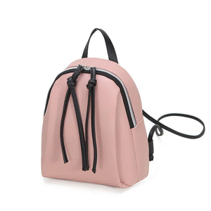 Women's Mini PU Leather Backpack with Tassel Zipper