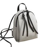 Mini PU Leather Backpack with Tassel Zipper for Women's Small Shoulder Bag