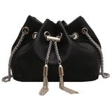Mini PU Leather Bucket Bag Summer Shoulder Crossbody Handbag Female Totes