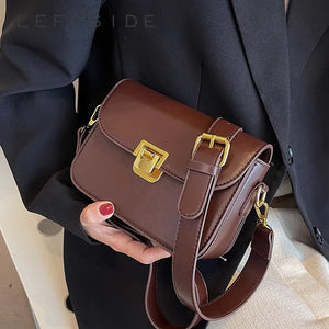PU Leather Flap Crossbody Bag Women's Winter Handbag