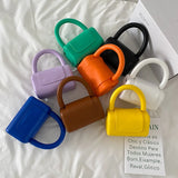 Green PU Leather Top Handle Crossbody Bag for Women