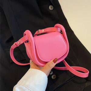 Mini PU Leather Women's Shoulder Saddle Bag Small Messenger Bag