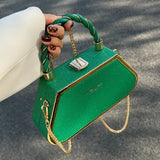 Mini PU Leather Y2k Box Chain Crossbody Shoulder Tote Bag