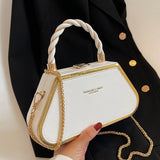 Mini PU Leather Y2k Box Chain Crossbody Shoulder Tote Bag