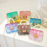 Mini Pearl Jelly Shoulder Bag Women PVC Candy Transparent Chain Bag