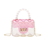 Mini Pearl Jelly Shoulder Bag Women PVC Candy Transparent Chain Bag