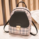 Mini Plaid Convertible Backpack Crossbody Bag Women School Shoulder Daypack Teen