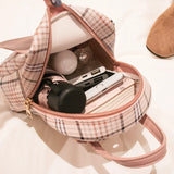 Mini Plaid Convertible Backpack Crossbody Bag Women School Shoulder Daypack Teen