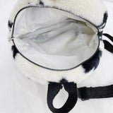Mini Plush Backpack Flowers Printing Small School Bags Shoulder Crossbody Bags