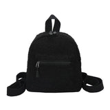Mini Plush Backpack Solid Women Little Girls