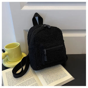 Mini Plush Backpack for Women Girls Cute Daypack