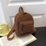 Mini Plush Backpack for Women Girls Cute Daypack