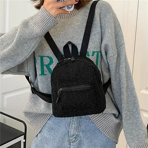 Mini Plush Backpack for Women Girls
