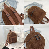 Mini Plush Backpack for Women and Girls
