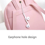 Mini Pu Leather Backpack Multi-Function Shoulder Bag Ladies Phone Pouch Pack