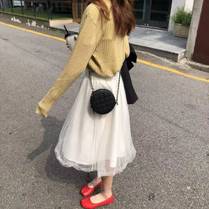 Quilted Chain Crossbody Bag Round Handbag Small Purse Shoulder Messenger Bag