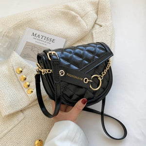 Mini Quilted Saddle Bag Vintage Shoulder Messenger Bag